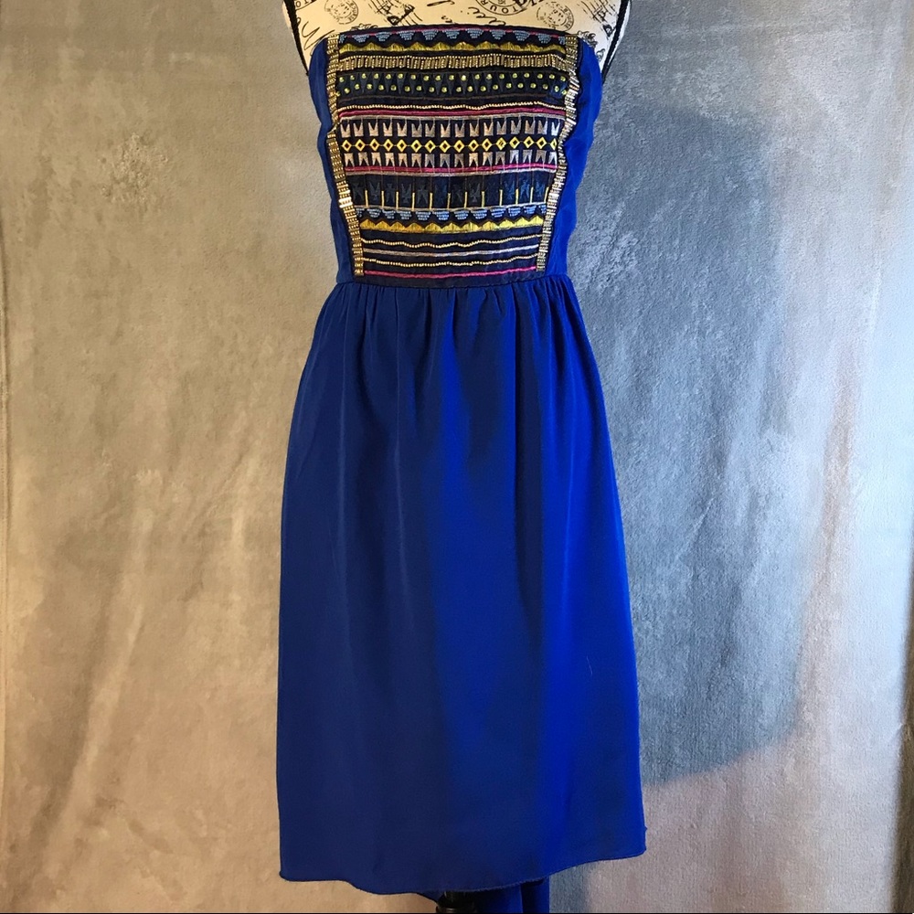 Maurices Plus Size Royal Blue Strapless Dress 1X